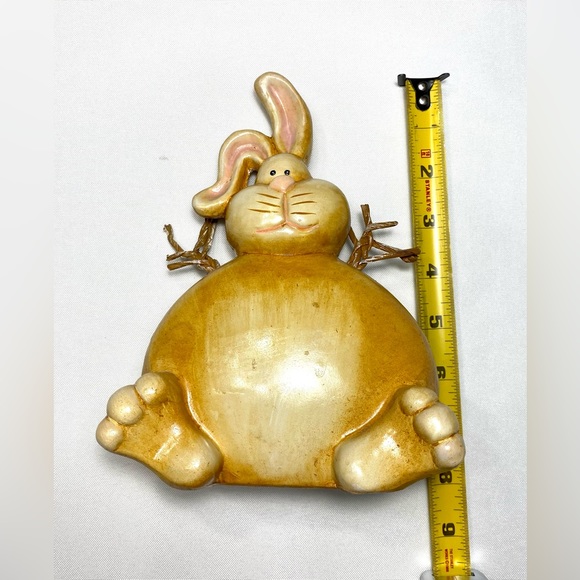 Ceramic Bunny Rabbit with straw legs Home decor from Europe Souvenir - Picture 9 of 11